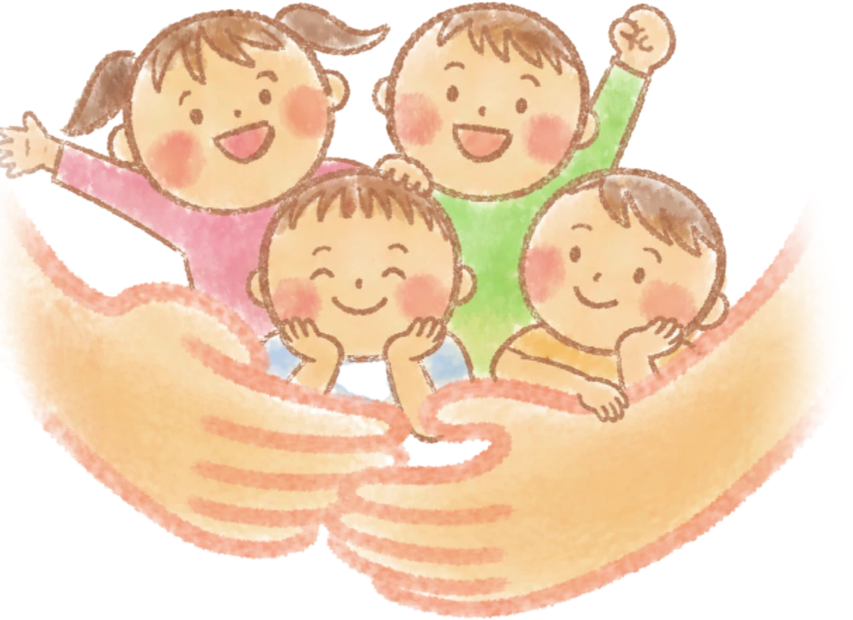 あたたかな手に包まれ、笑顔で寄り添うこどもたち
